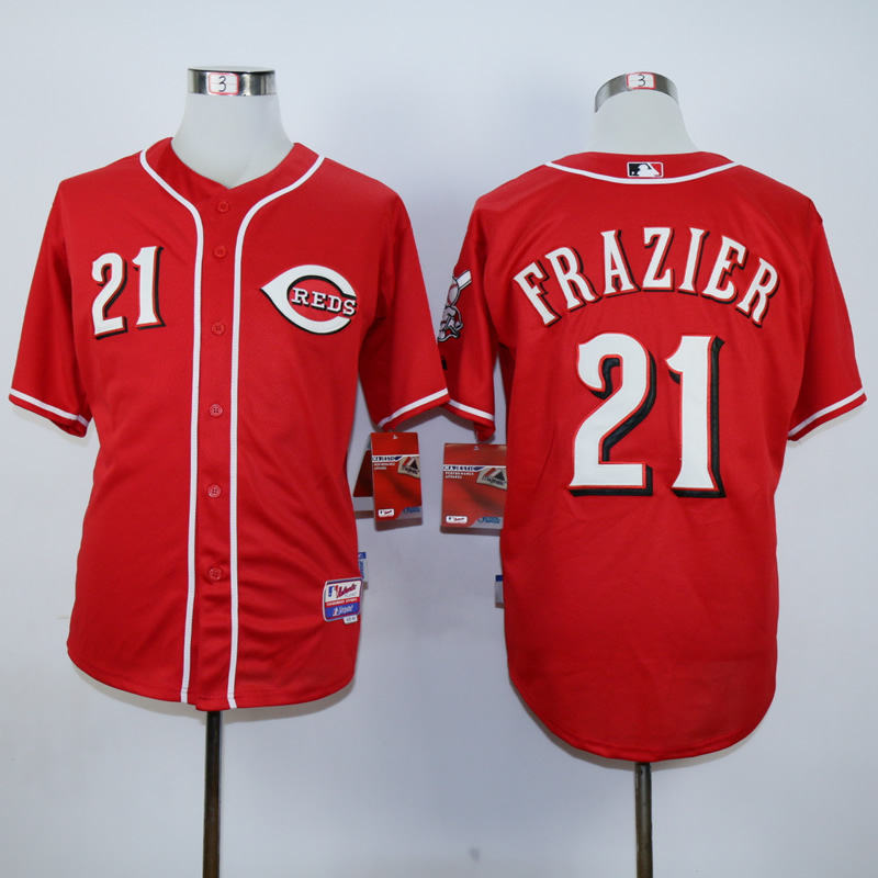 Men MLB Cincinnati Reds #21 Sanders red jerseys